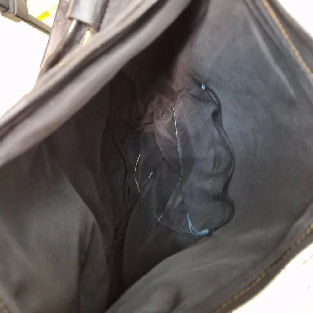Black distressed leather hobo bag